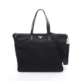 Prada PRADA Tote Bag in Nylon and Saffiano Leather, Black, Women's, 2VG024