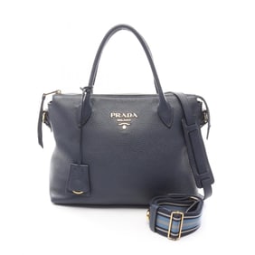 Prada VIT DAINO handbag, leather, women's, navy, 1BA157