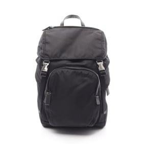Prada TESSUTO MONTAGN Backpack, Nylon and Saffiano Leather, Men's, Black, 2VZ135
