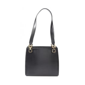 Salvatore Ferragamo Gancini Tote Bag, Leather, Women's, Black, Size 21 4189