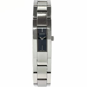 GUCCI 4600L Women's Stainless Steel/Stainless Steel Watch with Silver Quartz Movement and Black Dial