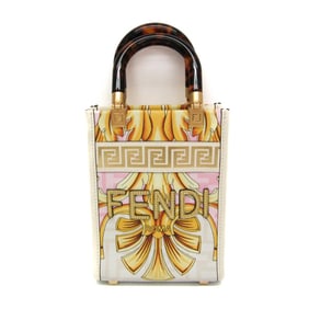 Fendi FENDACE Mini Sunshine Shopper 8BS051 Women's Leather,Coated Canvas Handbag,Shoulder Bag