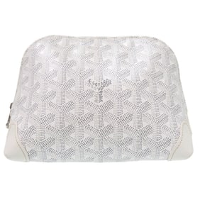 Goyard Vendome Cosmetic Pouch, Leather, White, 0682