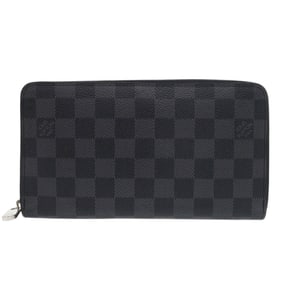 Excellent condition Louis Vuitton Zippy Organizer Damier Graphite N63077 black long wallet, LV 0911
