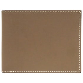 Hermes Excellent condition Hermès MC2 Citizen Twill Compact Swift Leather Etoupe Brown Bi-fold