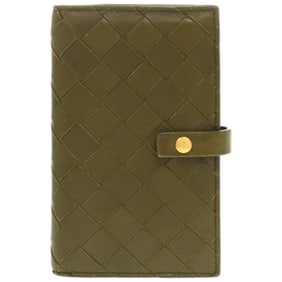 Excellent condition Bottega Veneta compact wallet in khaki leather with intrecciato lining, size