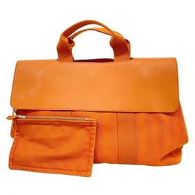 Hermes Hermès Valparaiso MM Tote Bag in Toile Chevron Orange for Women