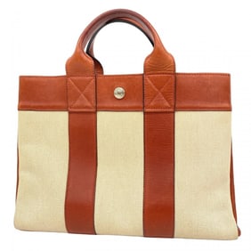 Hermes Hermès Four Tou PM Handbag in Toile H Leather, Brown and Beige, with F Stamp, Women's