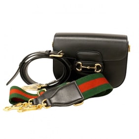 Gucci Horsebit Shoulder Bag 658574 Leather Black Women's