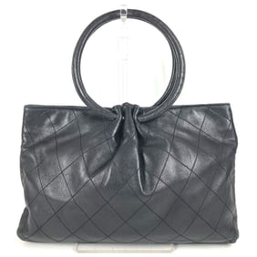 CHANEL Matelasse Quilted Hoop Bag, Leather Handbag, Women's, Black