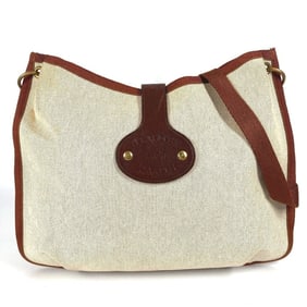HERMES Vintage Rodeo Bag, Crossbody Pochette Shoulder Toile H, Men's and Women's, Beige