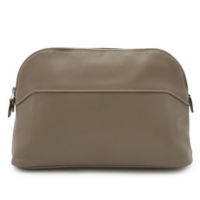 HERMES Bolide Pouch 25, Veau Sikkim Leather, Tourtiere Gray/Light Greige, Q Stamp