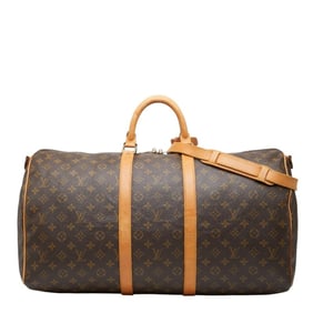 Louis Vuitton Monogram Keepall Bandouliere 55 Boston/Shoulder Bag, 2-Way, M41414, Brown Leather,