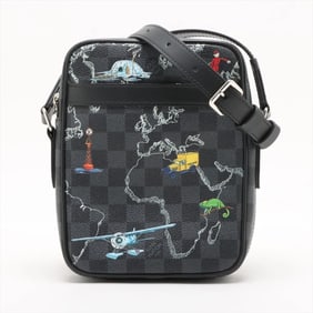 Louis Vuitton Damier Graphite Map Danube PM NM N40239 Leather Shoulder Bag for Men