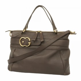 Gucci Tote Bag 336662 Leather Brown Champagne 2-Way for Women