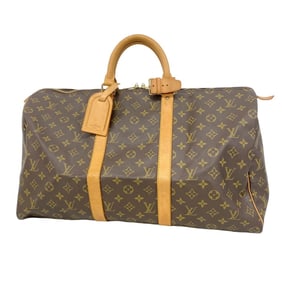 Louis Vuitton Monogram Keepall 50 Boston Bag M41426 Brown Men's and Women's