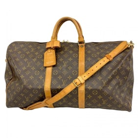 Louis Vuitton Monogram Keepall Bandouliere 55 Boston Bag M41414 Brown Men's and Women's