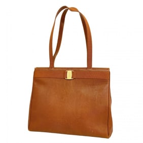 Salvatore Ferragamo Vara Leather Shoulder Bag, Brown, Women's