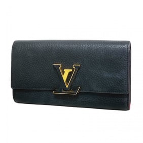 Louis Vuitton Taurillon Portefeuille Capucines Long Wallet M61248 Noir Women's