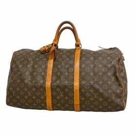 Louis Vuitton Monogram Keepall 55 Boston Bag M41424 Brown Men's and Women's