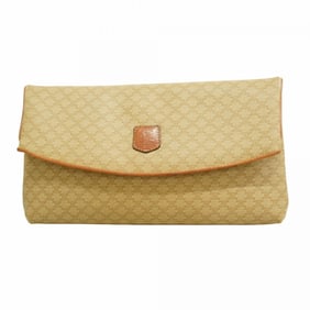 Celine Clutch Bag Macadam Brown Beige Women's