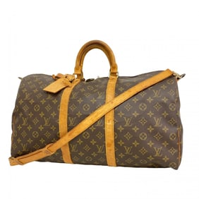 Louis Vuitton Monogram Keepall Bandouliere 50 Boston Bag M41416 Brown Men's and Women's
