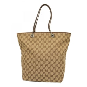 Gucci Tote Bag GG Canvas 31243 Beige Brown Women's
