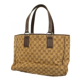 Gucci Tote Bag GG Canvas 113017 Beige Brown Women's