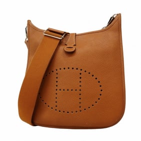 Hermes Hermès Evelyn 3PM Shoulder Bag, Taurillon Clemence Leather, Gold, R Stamp, Women's