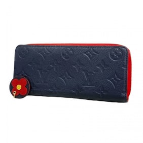 Louis Vuitton Monogram Empreinte Portefeuille Clemence Long Wallet with Flower Charm, M68325, Marine
