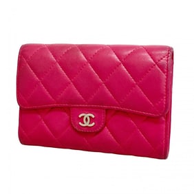 Chanel Matelasse Lambskin Pink Wallet for Women