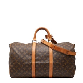 Louis Vuitton Monogram Keepall Bandouliere 50 Boston/Shoulder Bag, 2-Way, M41416, Brown Leather,