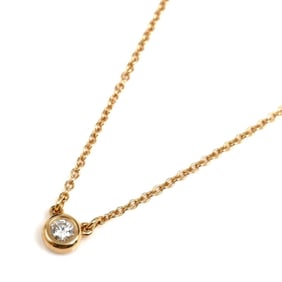 TIFFANY & Co. 18KPG Pink Gold By the Yard Diamond Necklace 60017924, 2.3g Diamond, 41cm, Women's