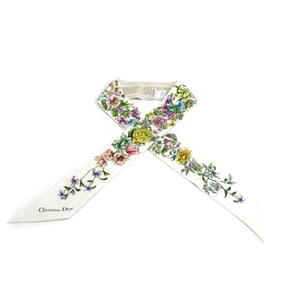 Christian Dior Dior Mitzah Flora Scarf, White/Multicolor, 24FCO1061606, Women's