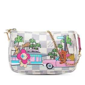 Louis Vuitton Damier Azur Vivienne Mini Pochette Accessory Pouch Handbag N60487 White Multicolor