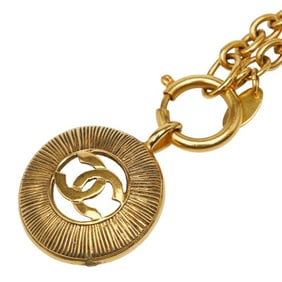 Chanel Coco Mark Necklace, Gold Plated, Women's, CHANEL