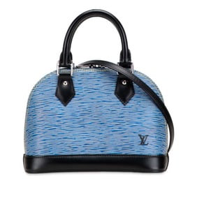 Louis Vuitton Epi Denim Alma BB Handbag/Shoulder Bag, 2-Way, M41437, Blue/Black Leather, Women's,