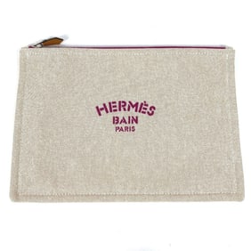 HERMES Yachting GM clutch bag, makeup pouch, multi-purpose cotton, men's and women's, pink