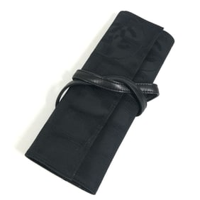 CHANEL New Travel Line Jewelry Case, Women's Accessory Small Item Pouch, Leather and Nylon, Black