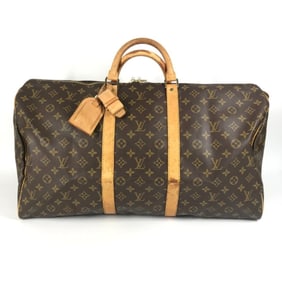 LOUIS VUITTON M41424 Monogram Keepall 55 Travel Bag, Handbag, Boston Canvas, Men's/Women's, Brown
