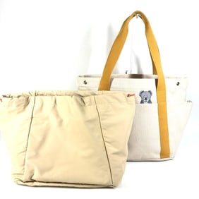 HERMES Koala Animal Mother's Bag, Passpass Shoulder Bag with Pouch, Cotton Tote Women's, Yellow