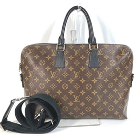 LOUIS VUITTON M40868 Monogram Macassar Porte-Document Jour PDJ Business Bag, 2-Way Shoulder