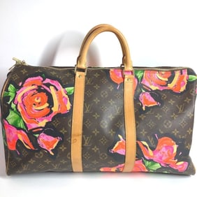 LOUIS VUITTON M48605 Monogram Rose Keepall 50 Travel Bag, Canvas Boston Women's, Pink