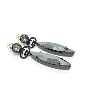 GUCCI GG Crystal Bijou Earrings in Metal, Black, for Women