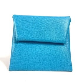 HERMES Bastia Wallet, Coin Purse, Wallet/Coin Case, Leather, Men's, Women's, Blue
