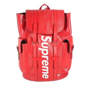 LOUIS VUITTON M53414 Supreme Collaboration Epi Leather Christopher PM Backpack 2017AW Men's Red