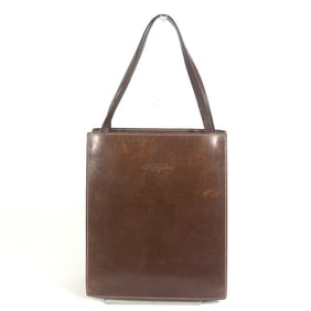 HERMES Vintage Lucy MM Bag, Tote Shoulder Handbag, Leather, Women's, Brown