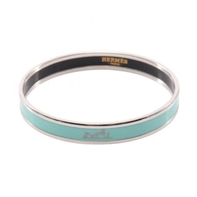 Hermes Hermès enamel PM bangle accessory in stainless steel with cloisonné detailing, available