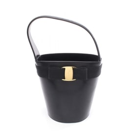 Salvatore Ferragamo Vara Ribbon Handbag, Leather, Women's, Black, 214180