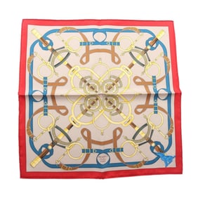 Hermes Hermès Petit Carré 45 Eperon d'Or Silk Scarf for Women in Red and Multicolor